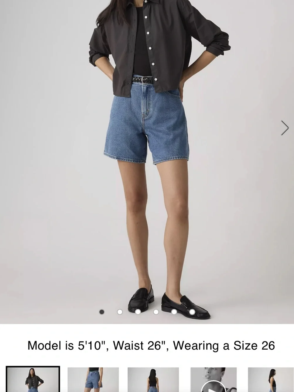 Levi's Blue Denim High Baggy Shorts size 31